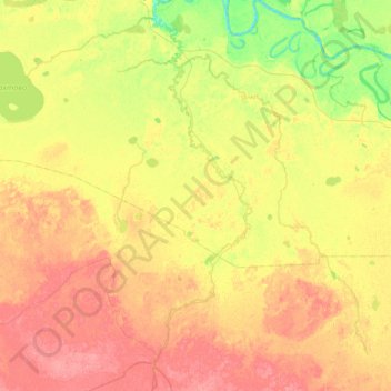 Топографическая карта Тевриз, высота, рельеф