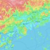 Топографическая карта 福山市, высота, рельеф