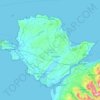 Топографическая карта Isle of Anglesey, высота, рельеф