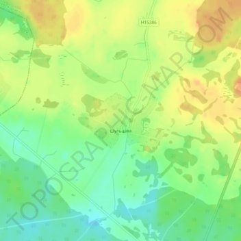 Топографическая карта Шульцево, высота, рельеф