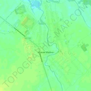 Топографическая карта Новая Майна, высота, рельеф