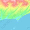 Топографическая карта Приморская городская община, высота, рельеф