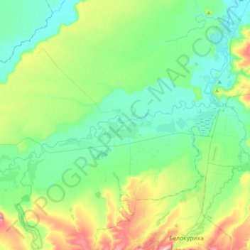 Топографическая карта Новотырышкинский сельсовет, высота, рельеф