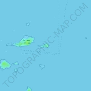 Топографическая карта Île de Bananec, высота, рельеф