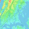 Топографическая карта Bronx County, высота, рельеф