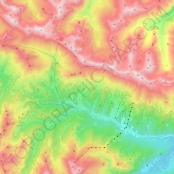 Топографическая карта Архыз, высота, рельеф