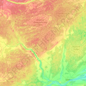 Топографическая карта Медведское сельское поселение, высота, рельеф