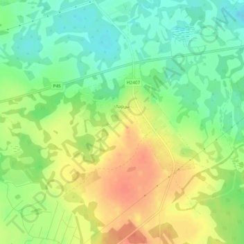 Топографическая карта Ловцы, высота, рельеф