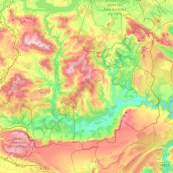 Топографическая карта Valderredible, высота, рельеф