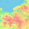 Топографическая карта Normandie, высота, рельеф