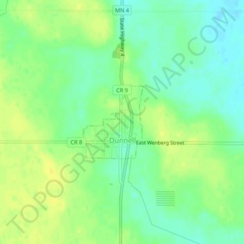 Топографическая карта Dunnell, высота, рельеф