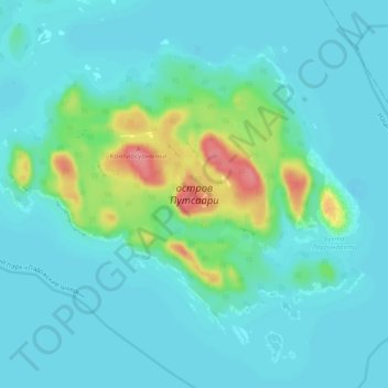 Топографическая карта остров Путсаари, высота, рельеф