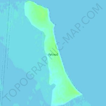 Топографическая карта Русский, высота, рельеф