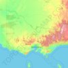 Топографическая карта Виктория, высота, рельеф