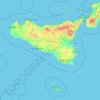 Топографическая карта Сицилия, высота, рельеф