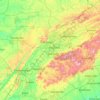 Топографическая карта East Tennessee, высота, рельеф
