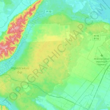 Топографическая карта Руськополянська сільська громада, высота, рельеф