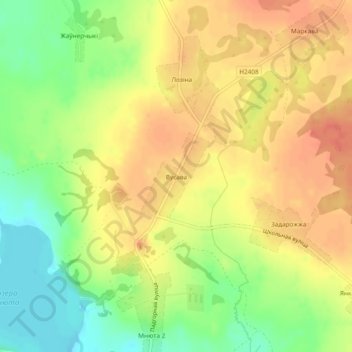 Топографическая карта Усово, высота, рельеф