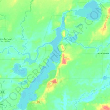 Топографическая карта Lac Blouin, высота, рельеф