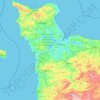 Топографическая карта Cotentin, высота, рельеф