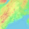 Топографическая карта Maine, высота, рельеф