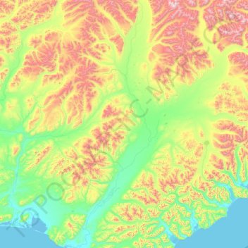 Топографическая карта Апука, высота, рельеф