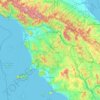 Топографическая карта Тоскана, высота, рельеф