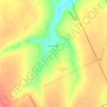 Топографическая карта Низовое, высота, рельеф