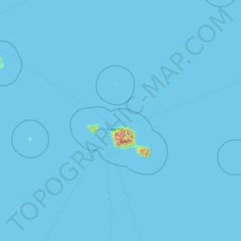 Топографическая карта Îles du Vent, высота, рельеф