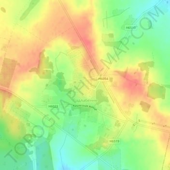 Топографическая карта Подлабенье, высота, рельеф