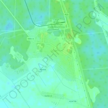 Топографическая карта Гацук, высота, рельеф