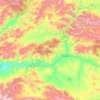 Топографическая карта Кызылский кожуун, высота, рельеф