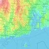 Топографическая карта Rhode Island, высота, рельеф