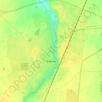 Топографическая карта Варна, высота, рельеф