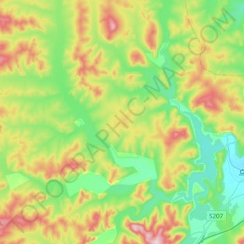 Топографическая карта 翠峦河社区, высота, рельеф