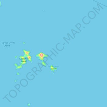Топографическая карта Smith Islands National Park, высота, рельеф