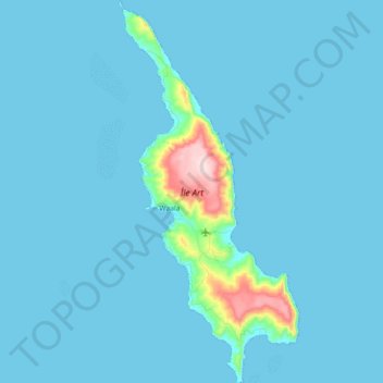 Топографическая карта Île Art, высота, рельеф