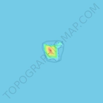 Топографическая карта остров Змеиный, высота, рельеф