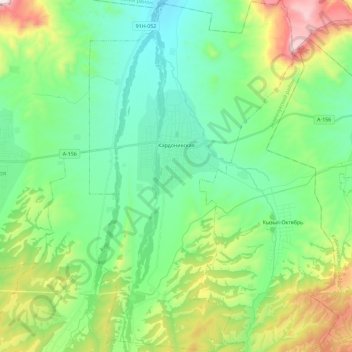 Топографическая карта Кардоникская, высота, рельеф