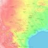 Топографическая карта Texas, высота, рельеф