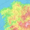 Топографическая карта Galicia, высота, рельеф