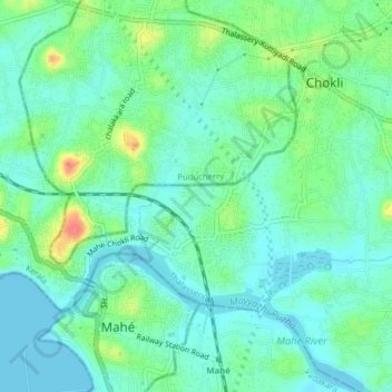 Топографическая карта New Mahe, высота, рельеф