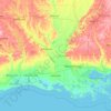 Топографическая карта Louisiana, высота, рельеф