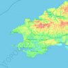 Топографическая карта Pembrokeshire, высота, рельеф