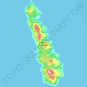 Топографическая карта остров Гогланд, высота, рельеф