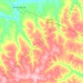 Топографическая карта Vicentina, высота, рельеф