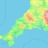 Топографическая карта Cornwall, высота, рельеф