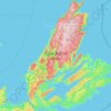 Топографическая карта Cape Breton Island, высота, рельеф