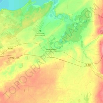 Топографическая карта Чердаклинское городское поселение, высота, рельеф
