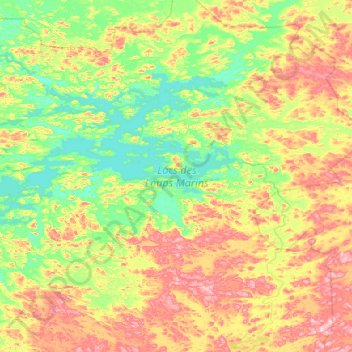 Топографическая карта Lacs des Loups Marins, высота, рельеф